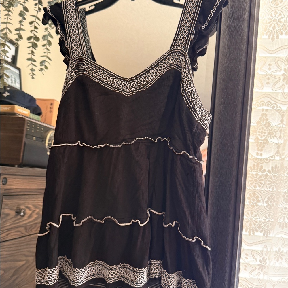 Torrid Black and White Lace Mini Dress